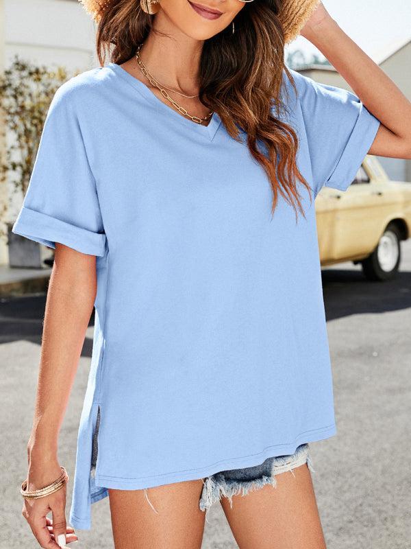 Women's Plain V-Neck T-Shirt
