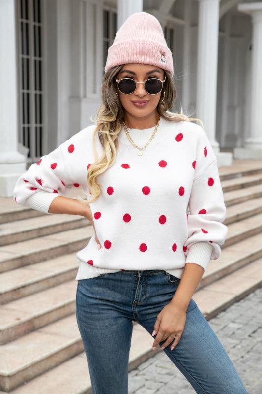 Women's Polka Dot Knitted Jumper