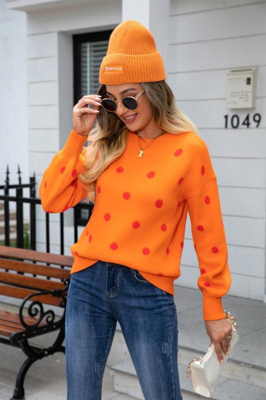 Women's Polka Dot Knitted Jumper