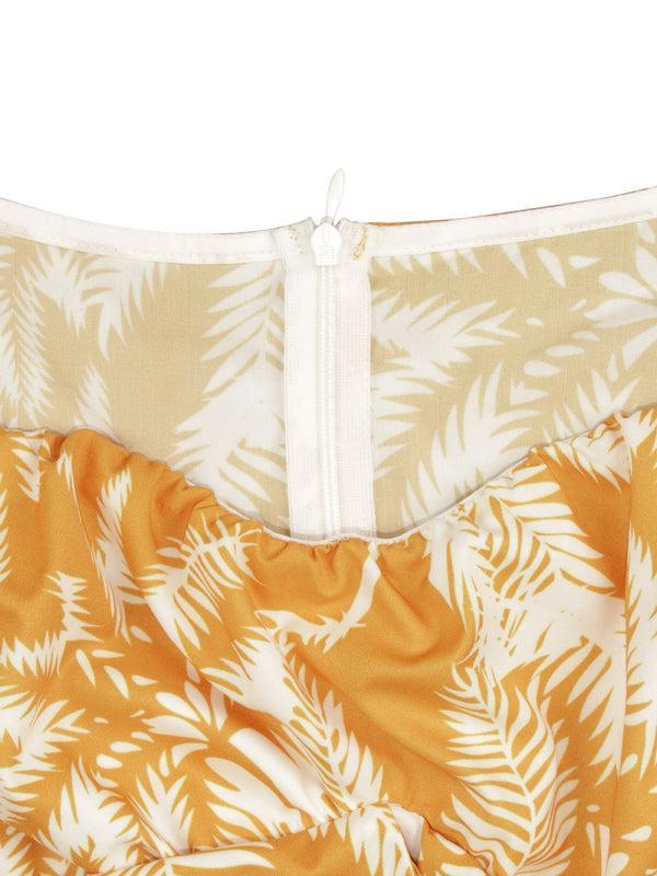 Women's Printed Frilly Layered Off The Shoulder Playsuit