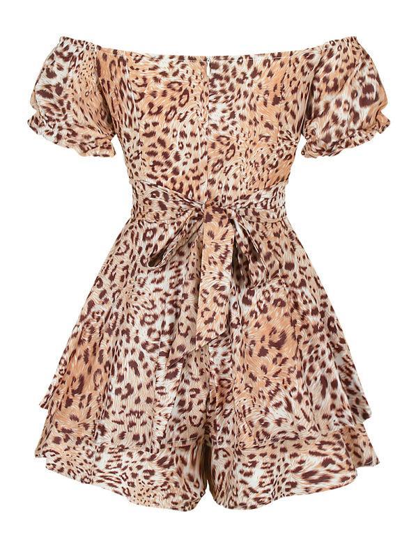 Women's Printed Frilly Layered Off The Shoulder Playsuit