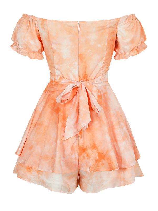Women's Printed Frilly Layered Off The Shoulder Playsuit