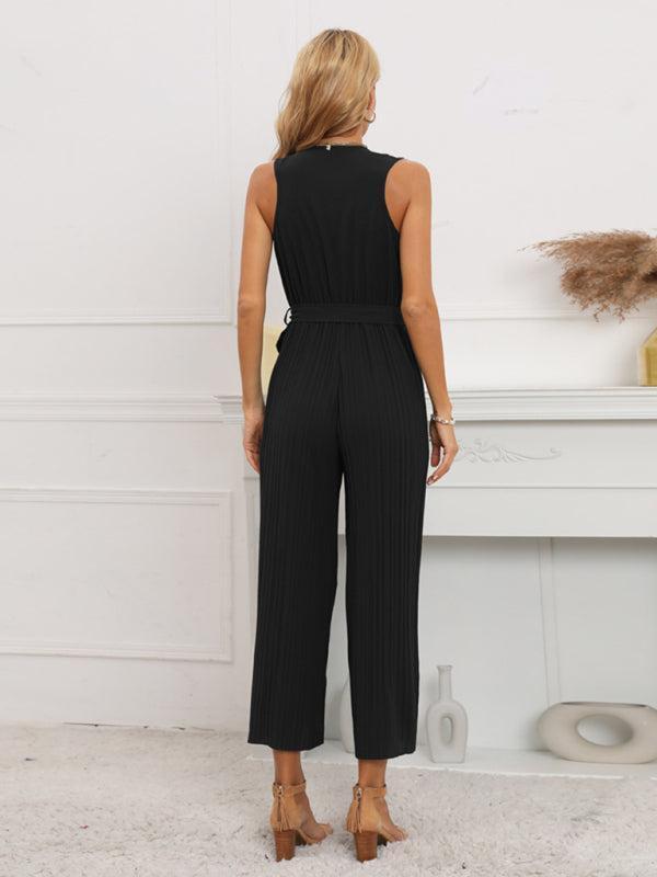 Women's Ruffle Rim Tie Waist Jumpsuit