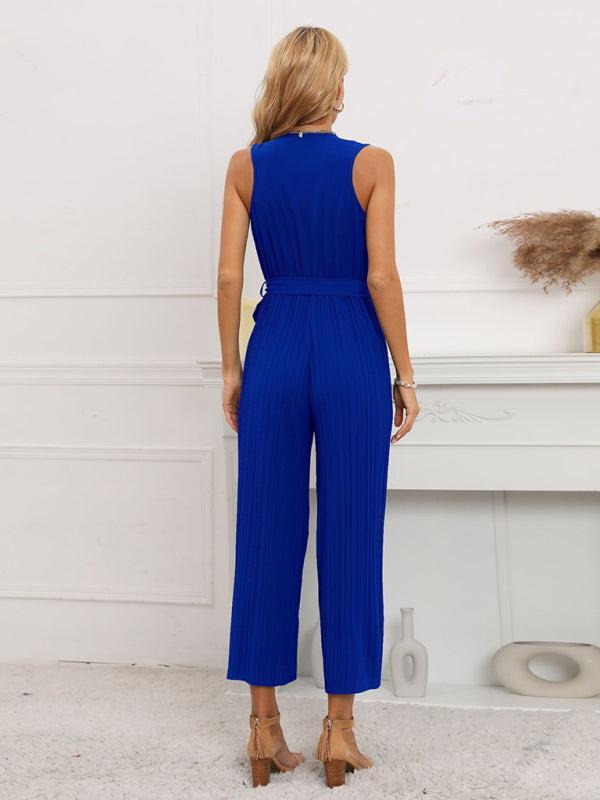 Women's Ruffle Rim Tie Waist Jumpsuit