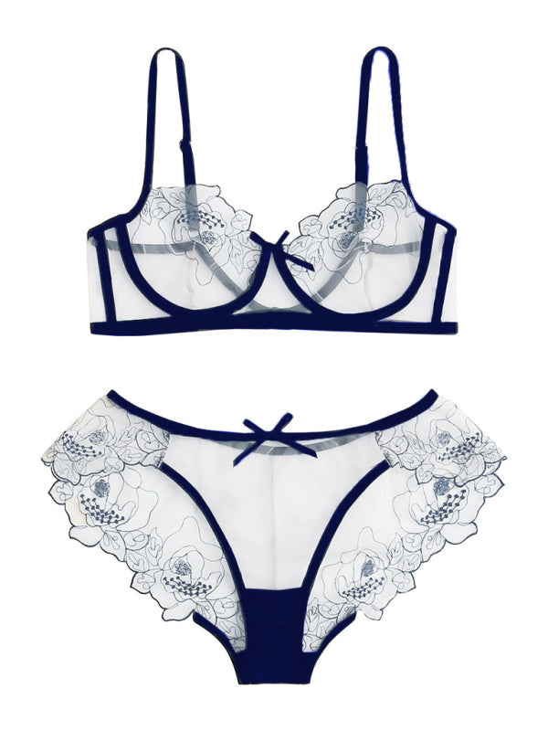 Women’s see-through sheer lace bra and pants lingerie set – sexy and delicate