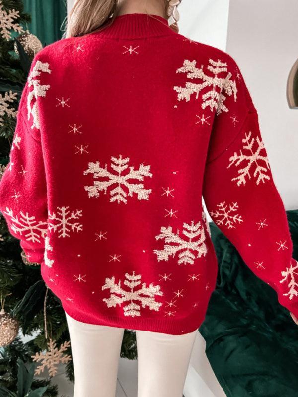Women's Snowflake Print Christmas Jumper