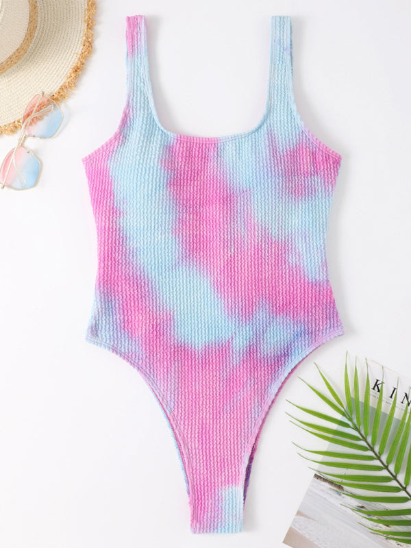 Women's Textured Swimsuit With Back Cut Out Design