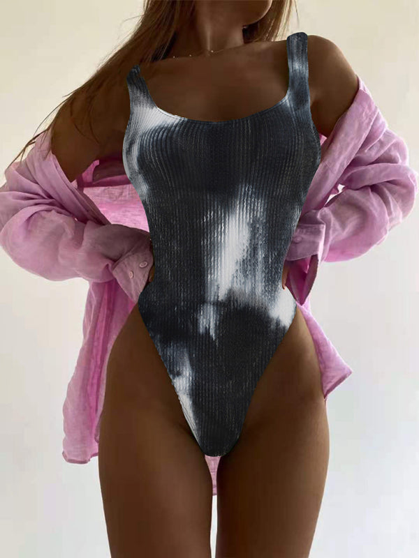 Women's Textured Swimsuit With Back Cut Out Design