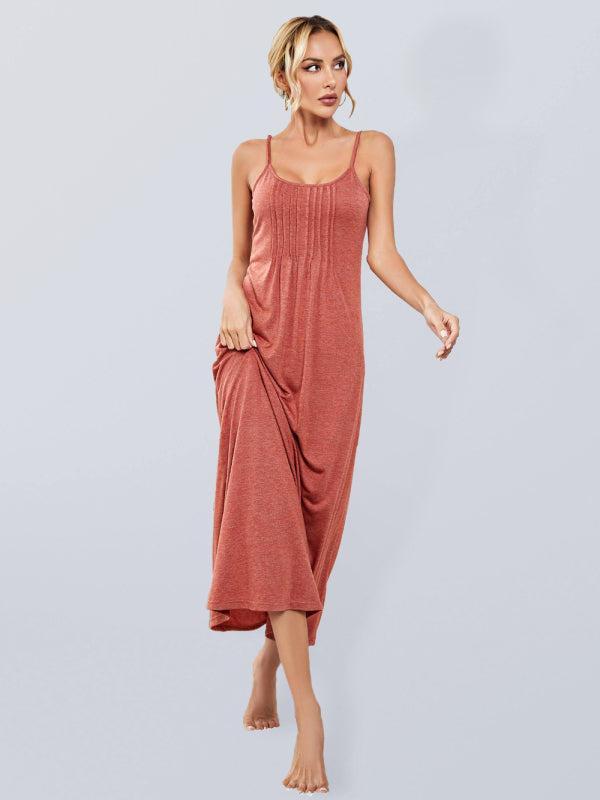 Women's Thin Strap Long Length Flowy Loungewear Dress