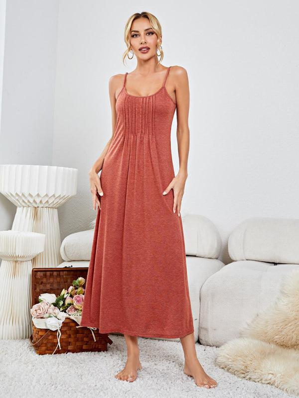 Women's Thin Strap Long Length Flowy Loungewear Dress