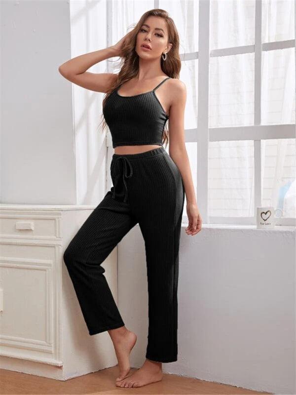 Women's Waffle Knit Loungewear Three Piece Set