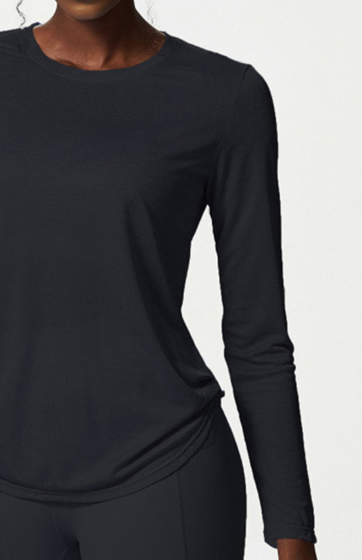 Women's Activewear Quick Dry Long Sleeve Curved Hem Top