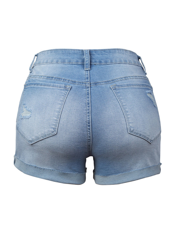 Women's Button Up Denim Shorts