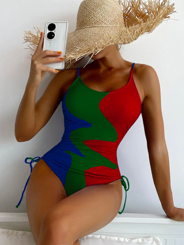 Women's Multi-Coloured One Piece Swimsuit