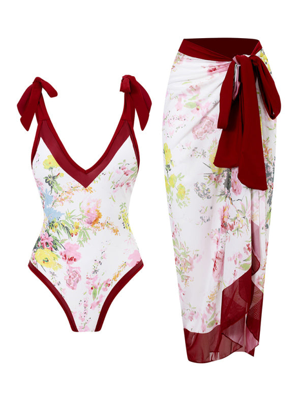 Women's All In One Swimsuit With Matching Sarong
