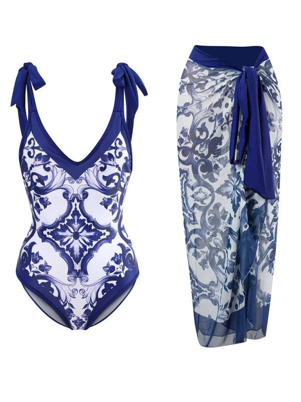 Women's All In One Swimsuit With Matching Sarong