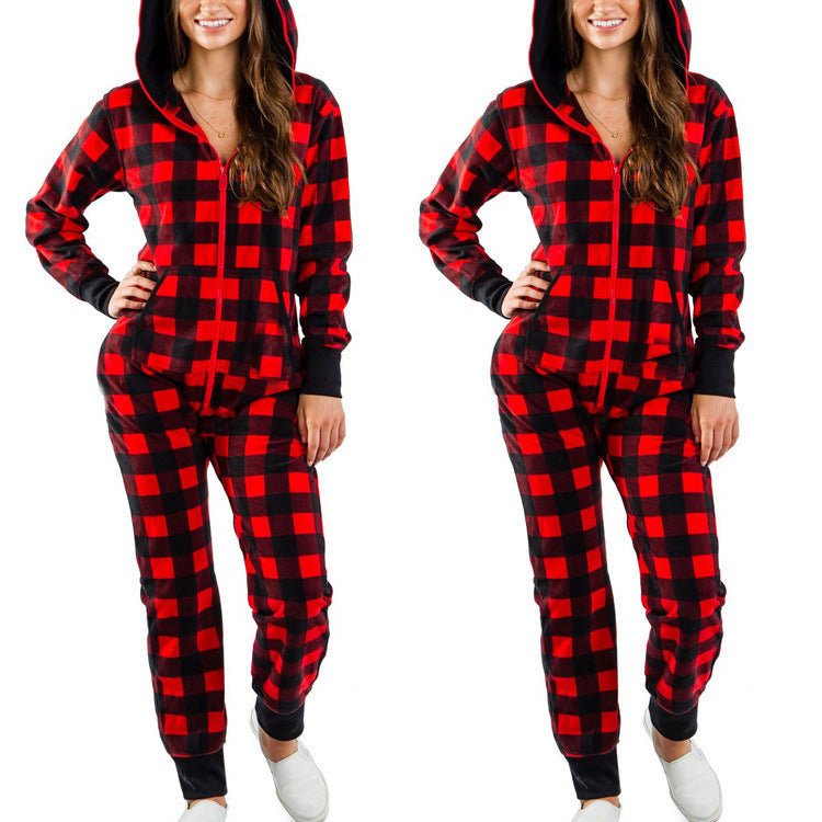 Women's Christmas Design Zip Up Onesie